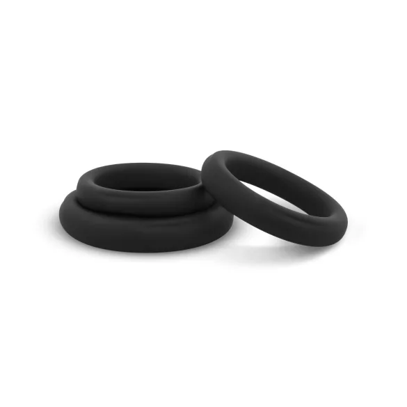 Easytoys - Set inele pentru penis - 3 bucăți - silicon negru