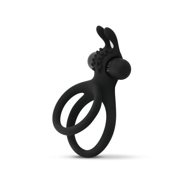 Inel pentru Partajare Easytoys - inel vibrator pentru penis și testicule (negru)