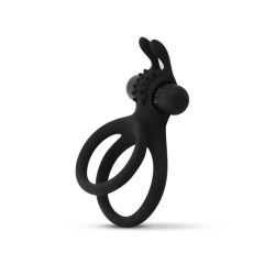   Easytoys Share Ring - inel pentru penis și testicule cu vibrație (negru)