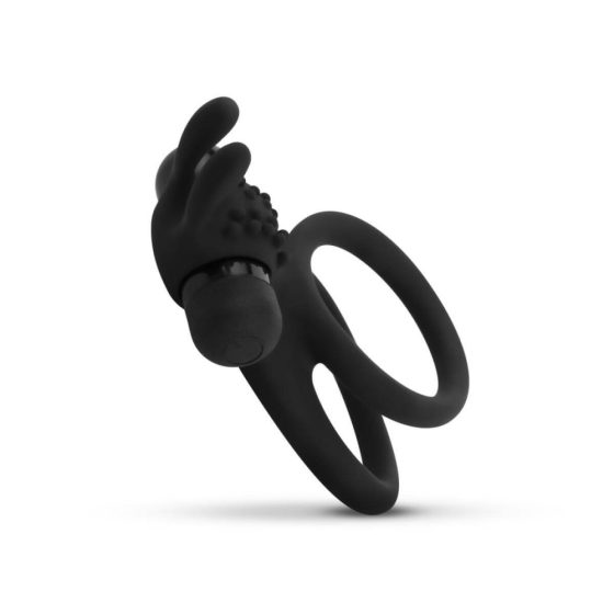 Easytoys Share Ring - inel pentru penis și testicule cu vibrație (negru)