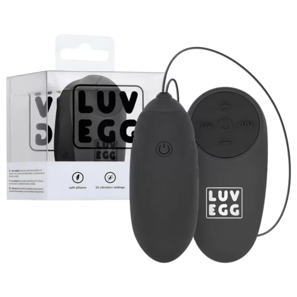LUV EGG - ou vibrator cu acumulator, purtabil, cu telecomandă radio (negru)