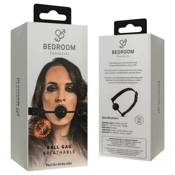 Bedroom Fantasies - mușcătură pentru gură cu orificii de respirație - negru