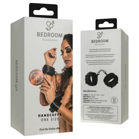 Bedroom Fantasies - cătușe pentru încheieturi cu lanț - negru