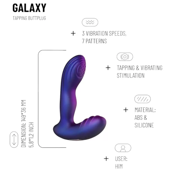 Hueman Galaxy - vibrator anal pulsatil - silicon mov