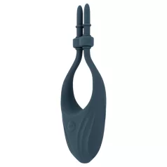   Boners - inel pentru penis cu vibrații reglabil - silicon albastru
