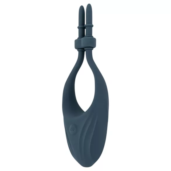 Boners - inel pentru penis cu vibrații reglabil - silicon albastru