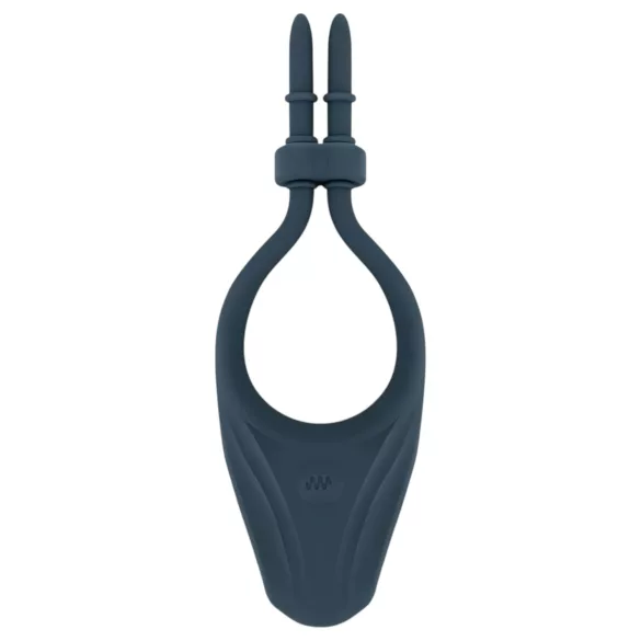 Boners - inel pentru penis cu vibrații reglabil - silicon albastru