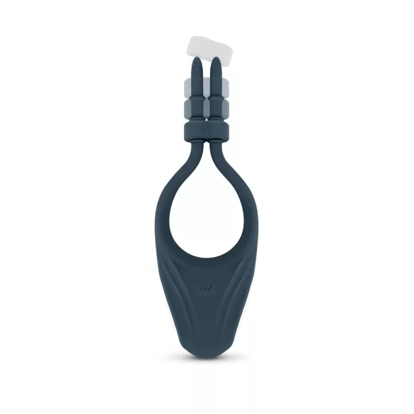 Boners - inel pentru penis cu vibrații reglabil - silicon albastru