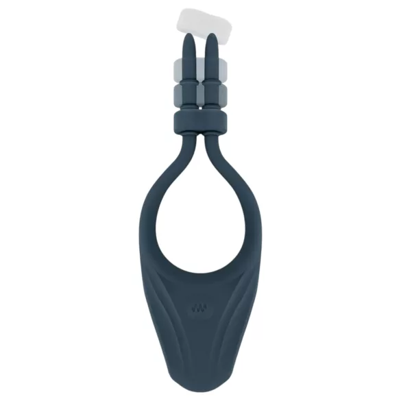 Boners - inel pentru penis cu vibrații reglabil - silicon albastru