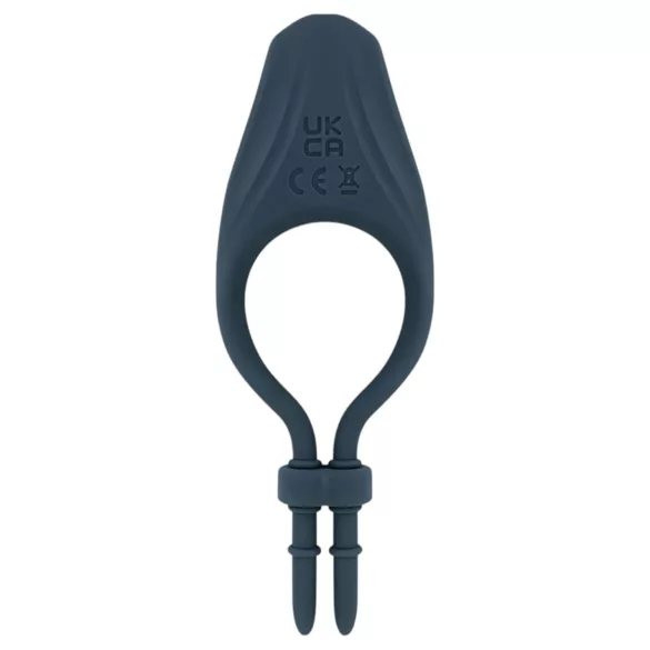 Boners - inel pentru penis cu vibrații reglabil - silicon albastru