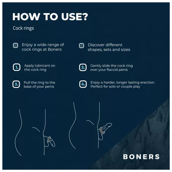 Boners Ergo - inel pentru penis silicon - gri