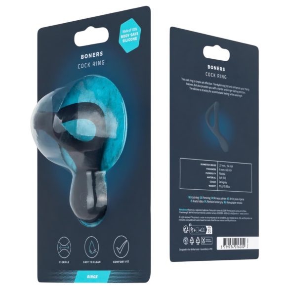 Boners - inel pentru penis din silicon - gri