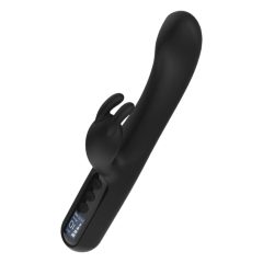   BLAQ - vibrator digital cu stimulator clitoridian în formă de iepure (negru)