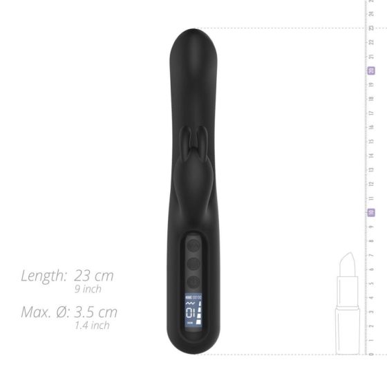 BLAQ - vibrator digital cu stimulator clitoridian în formă de iepure (negru)