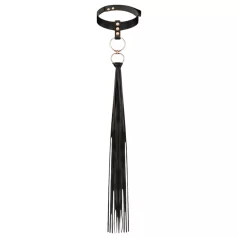 Rosy Gold - set zgardă și paddle - piele neagră