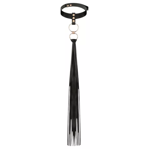 Rosy Gold - set zgardă și paddle - piele neagră