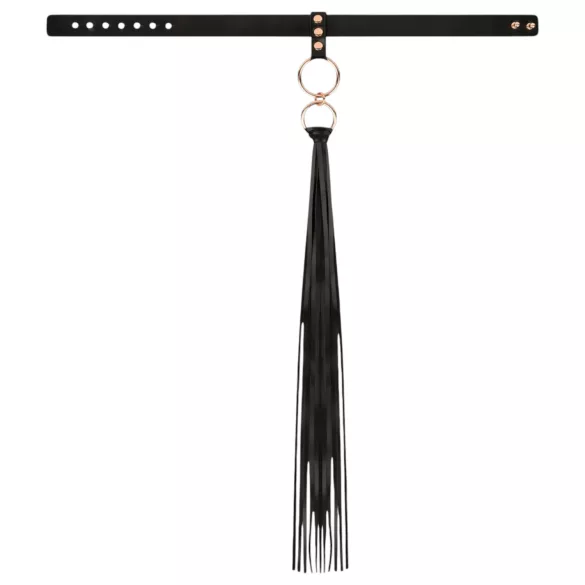 Rosy Gold - set zgardă și paddle - piele neagră