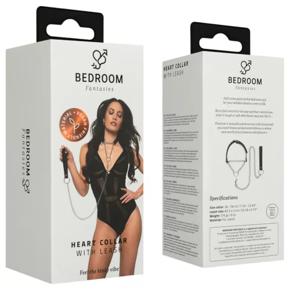 Bedroom Fantasies - zgardă cu lesă (negru)