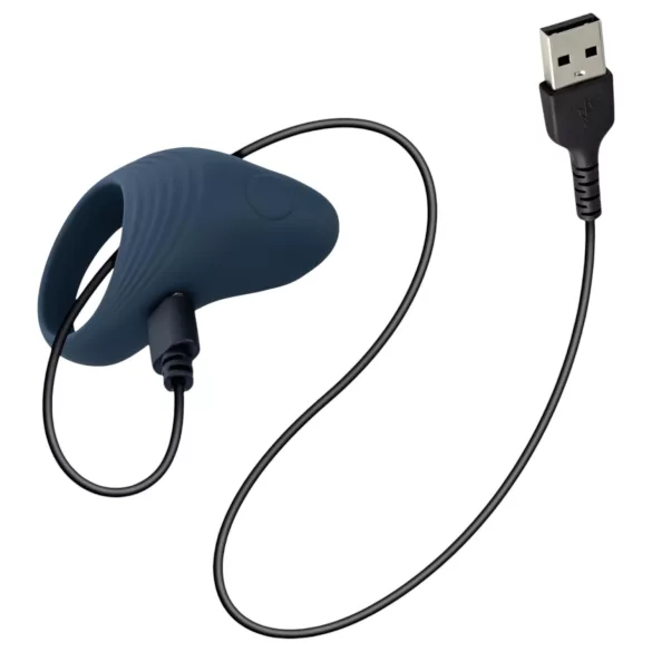 Boners - inel vibrant penis cu acumulator - silicon gri