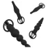 Easytoys - set vibrator anal cu acumulator - 4 piese - negru