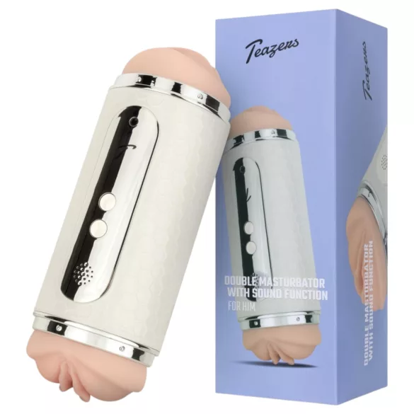 Teazers - masturbator cu control vocal - gură și vagin - alb