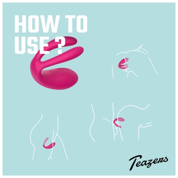 Teazers - vibrator pentru cuplu cu 3 motoare - roz