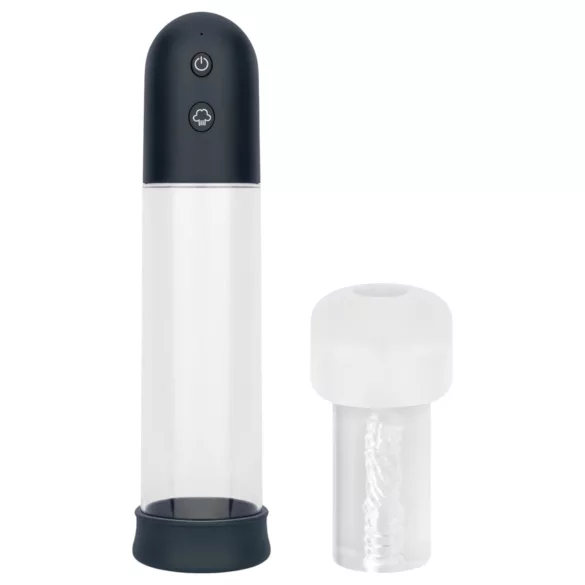 Boners - pompă de penis automată masturbator (transparent-negru)