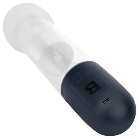 Boners - pompă de penis automată masturbator (transparent-negru)