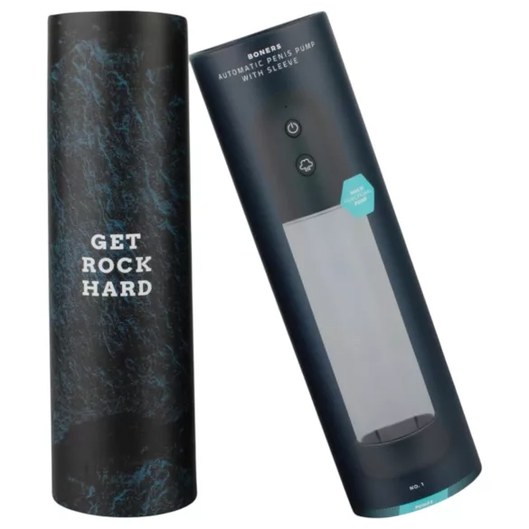 Boners - pompă de penis automată masturbator (transparent-negru)