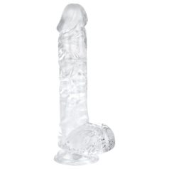 EasyToys - dildo cu testicule - 13,5 cm - transparent
