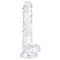 EasyToys - dildo cu testicul - 17cm - transparent