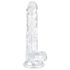 EasyToys - dildo cu testicul - 17cm - transparent