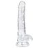 EasyToys - dildo cu testicul - 17cm - transparent