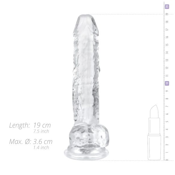 EasyToys - dildo cu testicul - 17cm - transparent