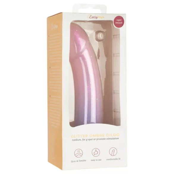 EasyToys Mermaid - dildo strălucitor - 19cm - roz
