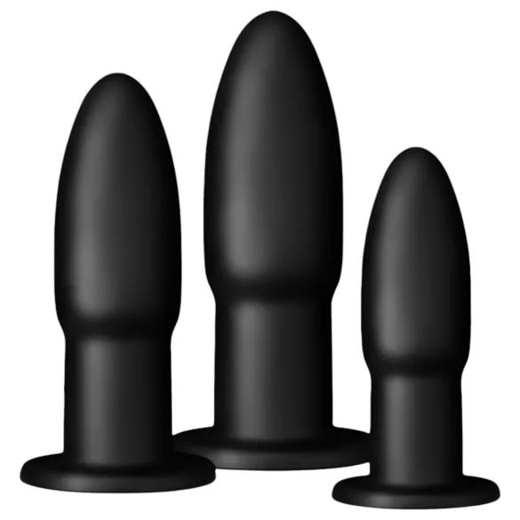 BUTTR - set bile anale - set pentru antrenament anal - silicon negru