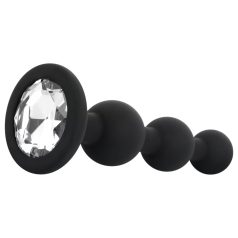 EasyToys - dop anal cu bile - silicon negru