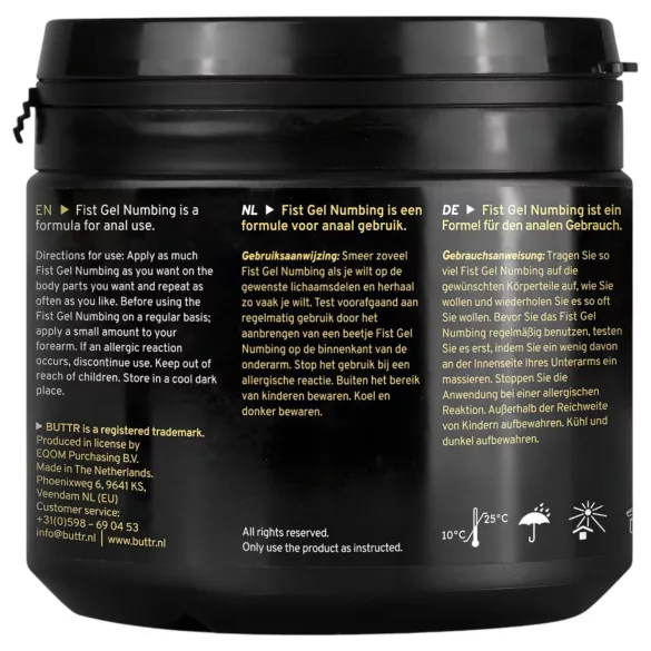BUTTR - gel anestezic pentru fisting - 500ml