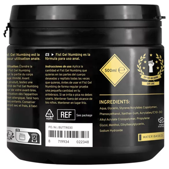 BUTTR - gel anestezic pentru fisting - 500ml