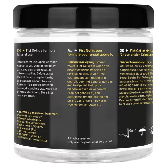 BUTTR - gel fisting antiaderent - lubrifiant 500ml