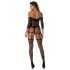 Christine - salopetă transparentă din plasă - (negru) - XS-XL