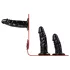 Easytoys - chiloți cu dildo triplu strap-on - negru
