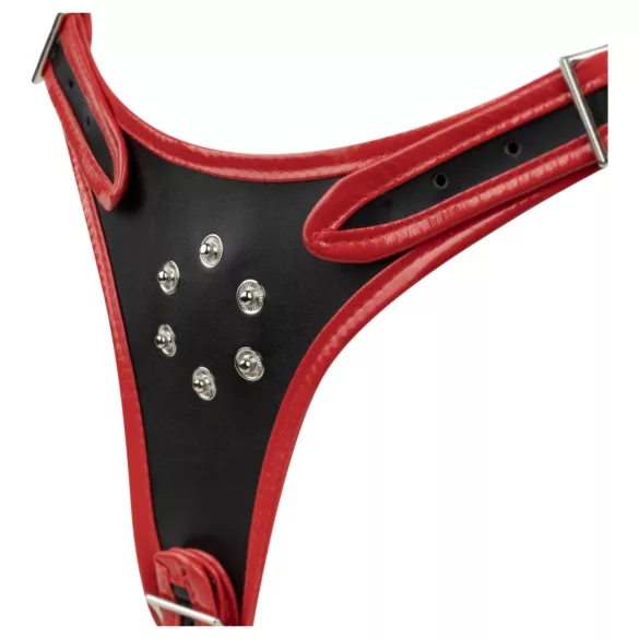 Easytoys - chiloți cu dildo triplu strap-on - negru