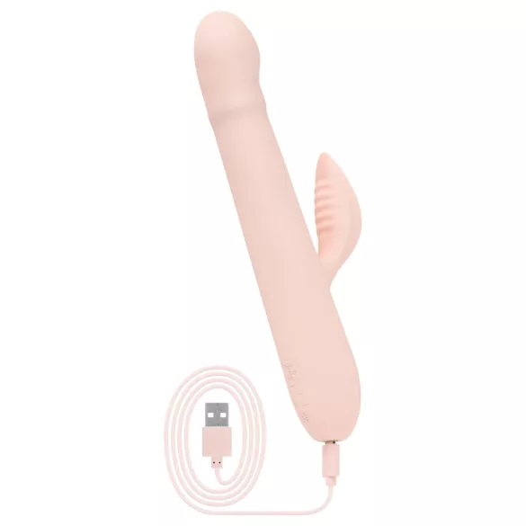 Good Vibes Only Shai - vibrator rabbit cu funcție de împingere - silicon roz