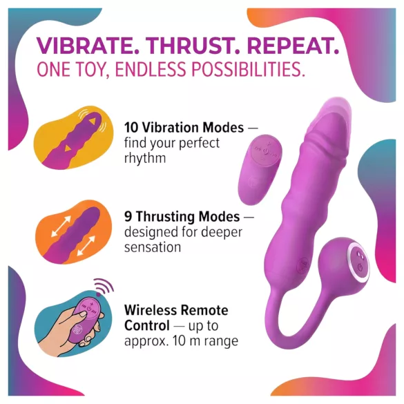 Good Vibes Only - ou vibrator cu vibrații puternice, cu telecomandă (roz)