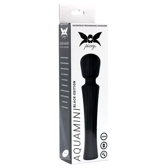 Pixey Aquamini - mini vibrator tip baghetă (negru)