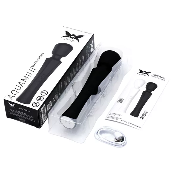Pixey Aquamini - mini vibrator tip baghetă (negru)