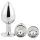 Gleaming Love - set de dopuri anale (argintiu, 3 piese)