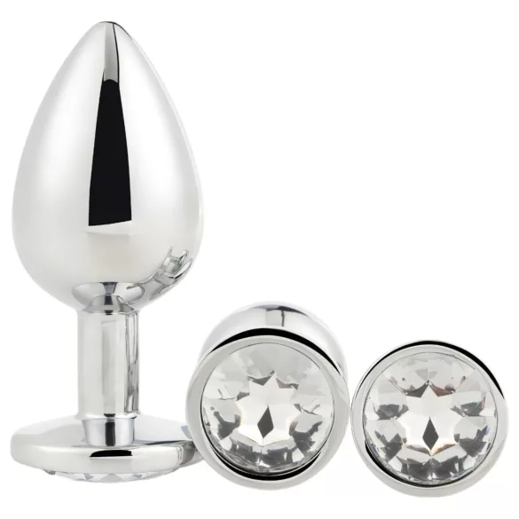 Gleaming Love - set de dopuri anale (argintiu, 3 piese)