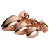 Gleaming Love - set plug anal inimă - rosegold - 3 piese